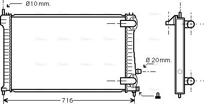 Ava Quality Cooling PEA2196 - Radiateur, refroidissement du moteur cwaw.fr