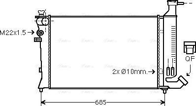 Ava Quality Cooling PEA2136 - Radiateur, refroidissement du moteur cwaw.fr