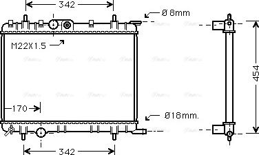 Ava Quality Cooling PEA2206 - Radiateur, refroidissement du moteur cwaw.fr