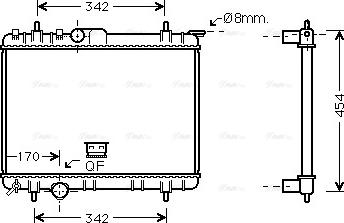 Ava Quality Cooling PEA2210 - Radiateur, refroidissement du moteur cwaw.fr