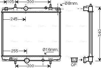 Ava Quality Cooling PEA2237 - Radiateur, refroidissement du moteur cwaw.fr