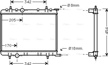 Ava Quality Cooling PEA2221 - Radiateur, refroidissement du moteur cwaw.fr