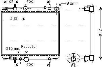 Ava Quality Cooling PEA2276 - Radiateur, refroidissement du moteur cwaw.fr