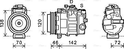 Ava Quality Cooling PRAK074 - Compresseur, climatisation cwaw.fr