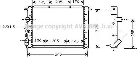 Ava Quality Cooling RTA2258 - Radiateur, refroidissement du moteur cwaw.fr