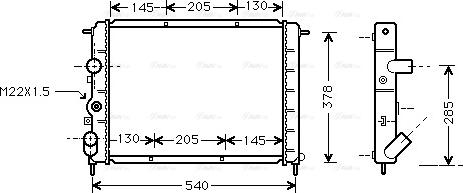 Ava Quality Cooling RT 2258 - Radiateur, refroidissement du moteur cwaw.fr