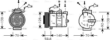 Ava Quality Cooling SBAK054 - Compresseur, climatisation cwaw.fr