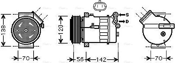 Ava Quality Cooling SBAK067 - Compresseur, climatisation cwaw.fr