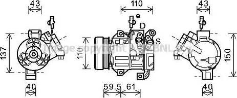 Ava Quality Cooling SZK129 - Compresseur, climatisation cwaw.fr