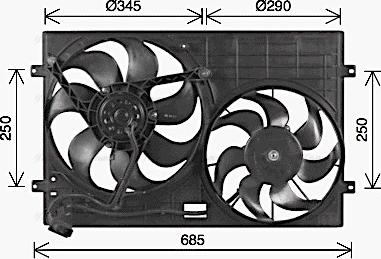 Ava Quality Cooling VN7543 - Ventilateur, refroidissement du moteur cwaw.fr