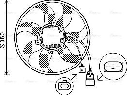 Ava Quality Cooling VN7537 - Ventilateur, refroidissement du moteur cwaw.fr