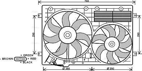 Ava Quality Cooling VN7529 - Ventilateur, refroidissement du moteur cwaw.fr