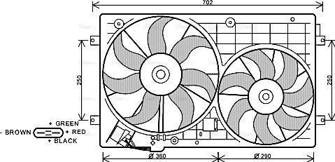 Ava Quality Cooling VN7528 - Ventilateur, refroidissement du moteur cwaw.fr