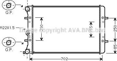 Ava Quality Cooling VW 2217 - Radiateur, refroidissement du moteur cwaw.fr