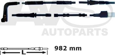 AVS Autoparts 340722 - Contact d'avertissement, usure des plaquettes de frein cwaw.fr