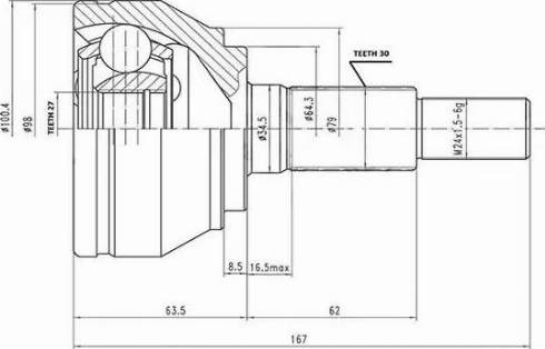 Aywiparts AW1510505 - Jeu de joints, arbre de transmission cwaw.fr