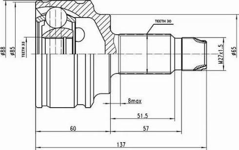 Aywiparts AW1510589 - Jeu de joints, arbre de transmission cwaw.fr