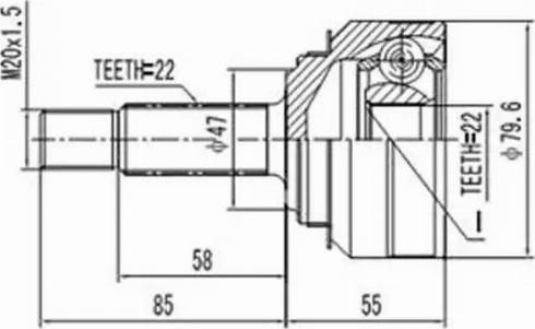 Aywiparts AW1510608 - Jeu de joints, arbre de transmission cwaw.fr