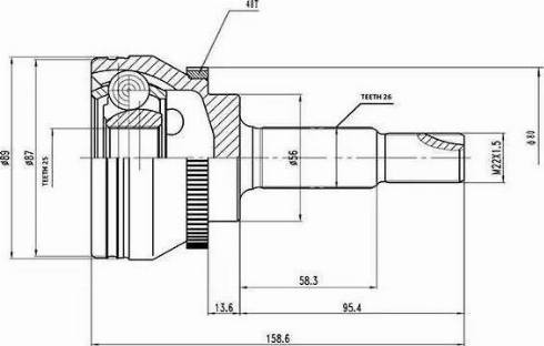 Aywiparts AW1510045A - Jeu de joints, arbre de transmission cwaw.fr