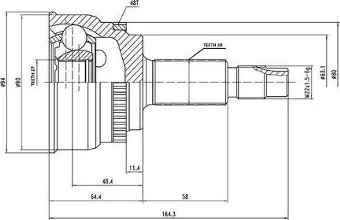 Aywiparts AW1510058A - Jeu de joints, arbre de transmission cwaw.fr