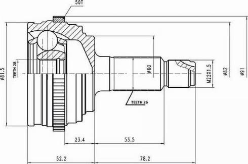 Aywiparts AW1510053A - Jeu de joints, arbre de transmission cwaw.fr