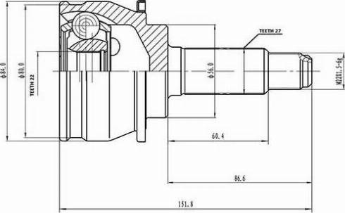 Aywiparts AW1510019 - Jeu de joints, arbre de transmission cwaw.fr