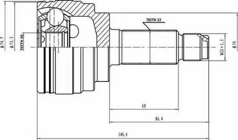 Aywiparts AW1510083 - Jeu de joints, arbre de transmission cwaw.fr