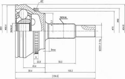 Aywiparts AW1510038A - Jeu de joints, arbre de transmission cwaw.fr