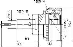 Aywiparts AW1510022A - Jeu de joints, arbre de transmission cwaw.fr