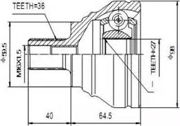 Aywiparts AW1510196 - Jeu de joints, arbre de transmission cwaw.fr