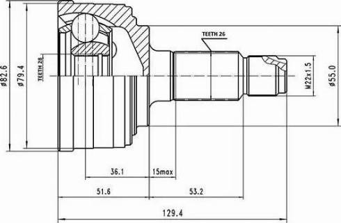 Aywiparts AW1510140 - Jeu de joints, arbre de transmission cwaw.fr