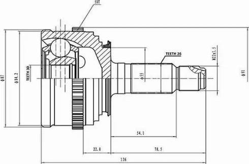 Aywiparts AW1510152A - Jeu de joints, arbre de transmission cwaw.fr