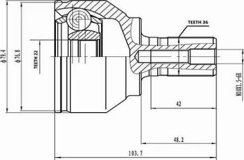 Aywiparts AW1510105 - Jeu de joints, arbre de transmission cwaw.fr