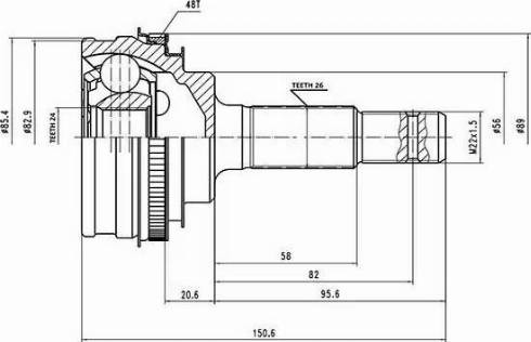 Aywiparts AW1510108A - Jeu de joints, arbre de transmission cwaw.fr