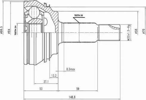 Aywiparts AW1510118 - Jeu de joints, arbre de transmission cwaw.fr