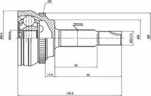 Aywiparts AW1510125A - Jeu de joints, arbre de transmission cwaw.fr