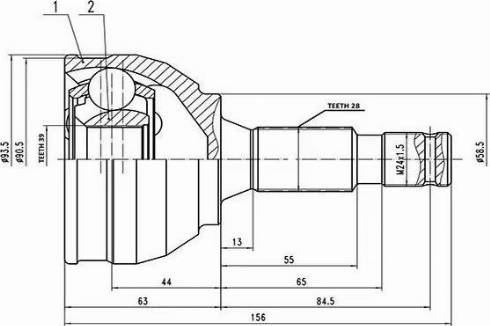 Aywiparts AW1510824 - Jeu de joints, arbre de transmission cwaw.fr