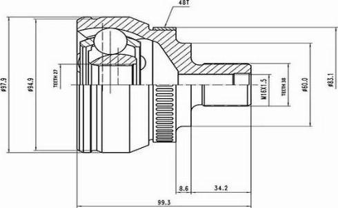 Aywiparts AW1510876A - Jeu de joints, arbre de transmission cwaw.fr