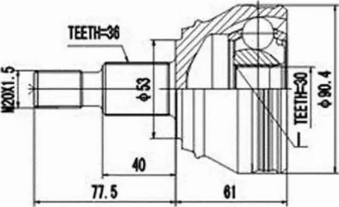 Aywiparts AW1510340 - Jeu de joints, arbre de transmission cwaw.fr