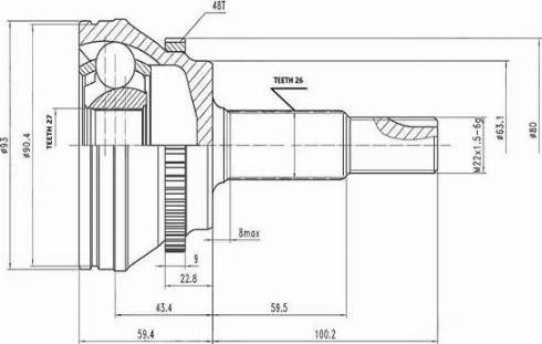 Aywiparts AW1510357A - Jeu de joints, arbre de transmission cwaw.fr