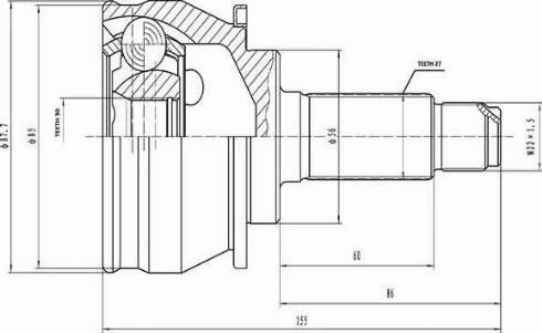 Aywiparts AW1510217 - Jeu de joints, arbre de transmission cwaw.fr