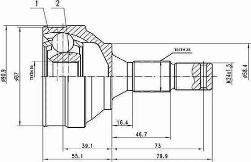 Aywiparts AW1510782 - Jeu de joints, arbre de transmission cwaw.fr