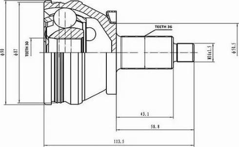 Aywiparts AW1511017 - Jeu de joints, arbre de transmission cwaw.fr