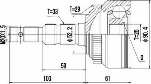 Aywiparts AW1511115A - Jeu de joints, arbre de transmission cwaw.fr