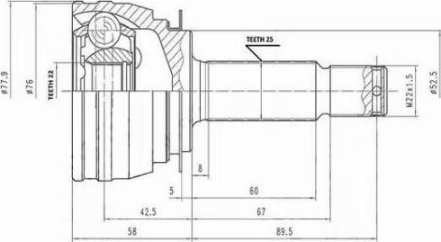 Aywiparts AW1511111 - Jeu de joints, arbre de transmission cwaw.fr