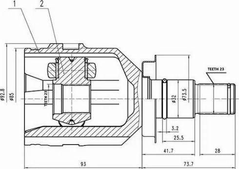 Aywiparts AW1520973 - Jeu de joints, arbre de transmission cwaw.fr