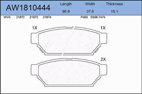 Aywiparts AW1810444 - Kit de plaquettes de frein, frein à disque cwaw.fr