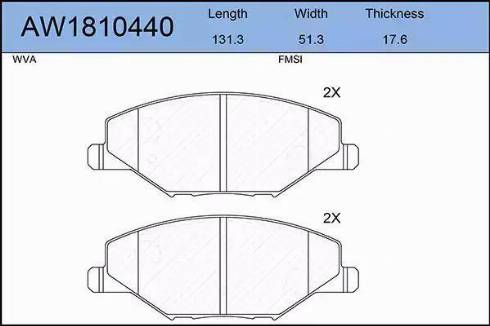 Aywiparts AW1810440 - Kit de plaquettes de frein, frein à disque cwaw.fr