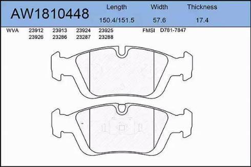 Aywiparts AW1810448 - Kit de plaquettes de frein, frein à disque cwaw.fr