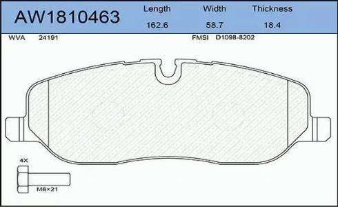 Aywiparts AW1810463 - Kit de plaquettes de frein, frein à disque cwaw.fr